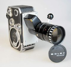D2162 01 CINEPRESA 8MM BOLEX PAILARD P2 + OB SOM-BERTHIOT 9-30:1,9