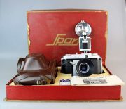FOTOCAMERA CLOSTER SPORT OBIETTIVO 50:1,8 ACROMATIC CLOSTER S CON MICRO FLASH CLOSTER BORSA PARALUCE MADE IN ITALY