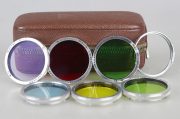 KIT 7 FILTRI ROLLEIFLEX ( VERDE,ROSSO, UV, AZZURRO, VERDE, CHIARO, GIALLO ) GR II X PLANAR 3,5 CUSTODIA