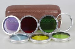 D2899 01 KIT 7 FILTRI ROLLEIFLEX ( VERDE,ROSSO, UV, AZZURRO, VERDE, CHIARO, GIALLO ) GR II X PLANAR 3,5 CUSTODIA
