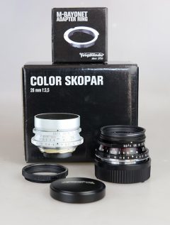 D3632 01 OBIETTIVO VOIGTLANDER COLOR-SKOPAR 28:3,5 (39X1) + ANELLO 39x1 BAIONETTA PER LEICA M BESSA