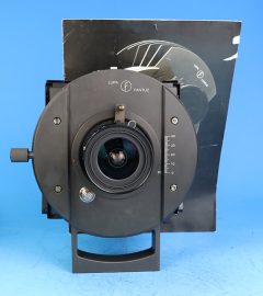 D5005 06 FOTOCAMERA LUPA FANTUZ 4X5 DECENTRABILE 360° + OB. SCHNEIDER SUPER ANGULON 47/5,6 XL intercambiabile (circa 40 pezzi prodotte al mondo interamente in alluminio)