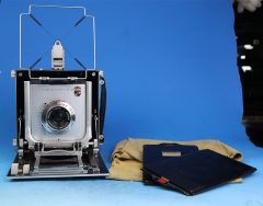 D5312 01 LINHOF TECNIKA III 9X12 -4"X5" + OB SCHNEIDER ANGULON 90:6,8 + 2 CHASSIS LINHOF 9X12 + MIRINO SPORTIVO