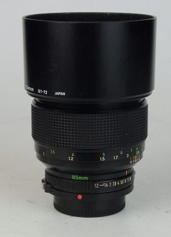 D6947 01 OBIETTIVO CANON FD 85:1,2 L + PARALUCE CANON BT-72