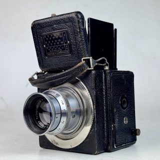 D7455 02 FOTOCAMERA ZEISS IKON ERNEMAN ERMANOX REFLEX 6X4,5 + OB MEYER TRIOPLAN 8,5 CM:2,9