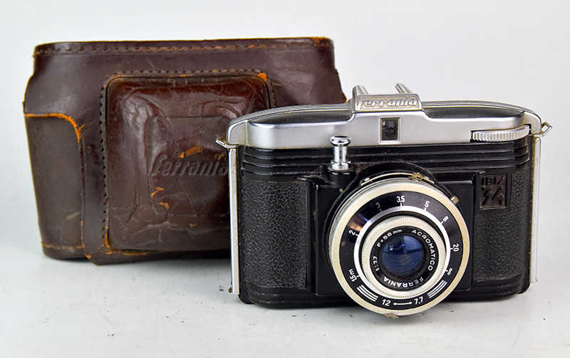 FERRANIA IBIS 34 3X4 CM USA FILM 127 OB. ACROMATICO 58:7,7 "1958" 1 D7872 01