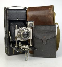 d7396 01 FOTOCAMERA MADE ITALY FOLDING MURER EXPRESS RK 20 6,5X9 OTT MURER N 2 OB. APLANAT MURER F.8 + 5 CHASSIS + BORSA CUOIO