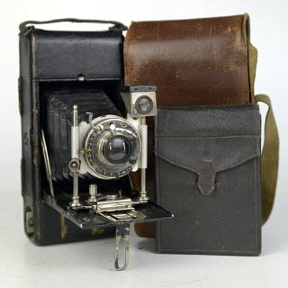 d7396 01 FOTOCAMERA MADE ITALY FOLDING MURER EXPRESS RK 20 6,5X9 OTT MURER N 2 OB. APLANAT MURER F.8 + 5 CHASSIS + BORSA CUOIO
