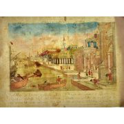 1 stampa "700" 30X40 vista di Livorno con finestre traforate effetto luce